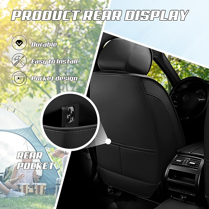 Car Seat Covers Fit for Infiniti g37 2000-2026, Stylish Sport Seat Covers, Waterproof Wear-Resistant Premium Nappa Leather Car Seat Cover.(Full Set with Pillow/Black White)