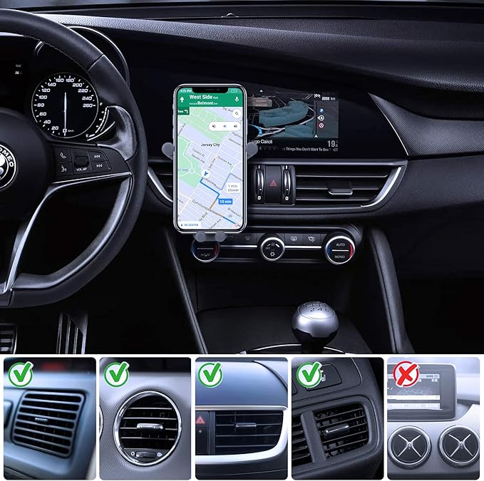 Wireless car Charger Mount-Adjustable Bracket-Gravity System-Fast Charging