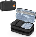 CURMIO Insulated Insulin Cooler Travel Case, Double Layer Diabetic Supplies Storage Bag with Detachable Pouches for Diabetic Medication and Ice Packs, Black, Empty Bag Only