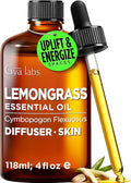 100% Pure Lemongrass Essential Oil - 4 Fl Oz - Lemongrass Oil for Hair, Skin, Diffuser, Aromatherapy & DIY Candle Making Scent