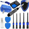 Car Detailing Kit-Car Wash Kit-Detailing Brush Set- Cleaning Kits with Windshield Cleaner and Wash Sponge--Car Interior Cleaning Kit-Car Cleaning Supplies for Windows, Dashboard, Air Vents (blue)