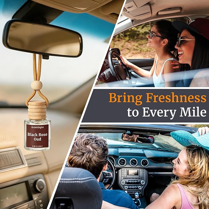 Hanging Car Air Fresheners, Aromtopia Bold Masculine Woody Fragrance for Car Diffuser, Rear View Mirror Accessories, Small Gift for Men (Macho Man), Pack of 2