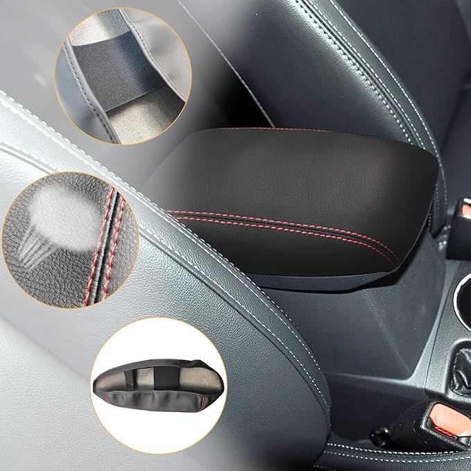 Compatible with Center Console Armrest Cover for Toyota Corolla 2014 205 2016 2017 2018 2019 Leather Arm Rest Storage Box Lids Cushion Protector Pad