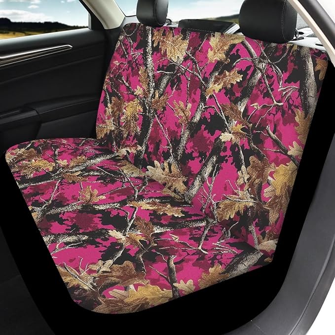 KEIAHUAN Pink Camo Hunting Car Seat Covers Comfort Back and Front Car Seat Protector Auto Interior Accessories Decor Universal Fit for Cars,Trucks,Sedans,SUVs
