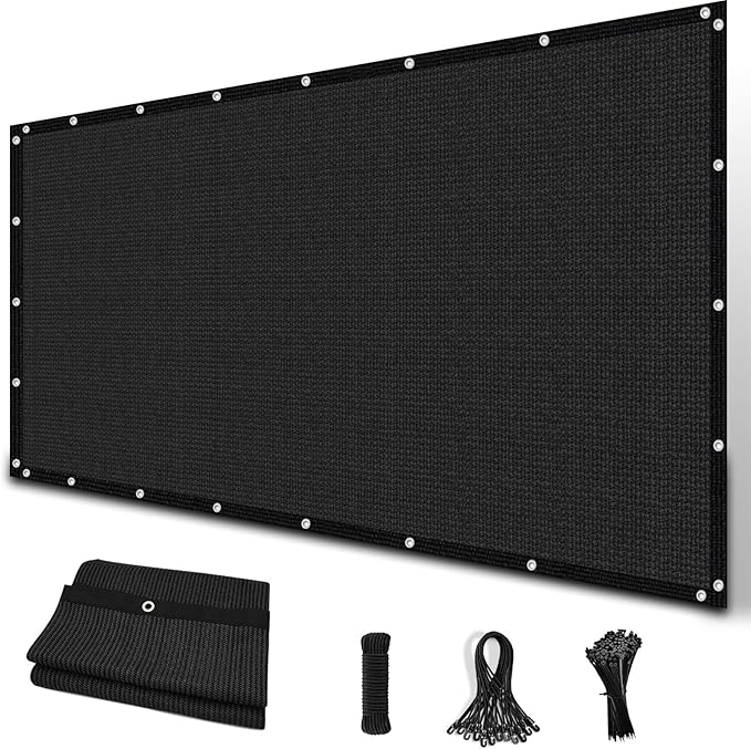 Amagenix 90% Sun Shade Cloth with Grommets, 3' x 6' Pergola Replacement Shade Cover Canopy Privacy Screen for Outdoor Patio Garden, Black (We Customized)