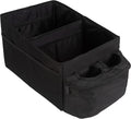Backseat Car Organizer Back Seat or Front Car Seat Organizer - Collapsible Storage Box Caddy with 2 Cupholders and Partitions for Files, Books, Toys, Snacks, Drinks or Road Trip Essentials by Stalwart