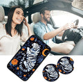 Car Armrest Cover Pads Universal Fashion Cute Auto Center Console Armrest Cover Pad with 2PCS Car Coasters Soft Waterproof Car Armrest Seat Protector for Women, Tiger Moon