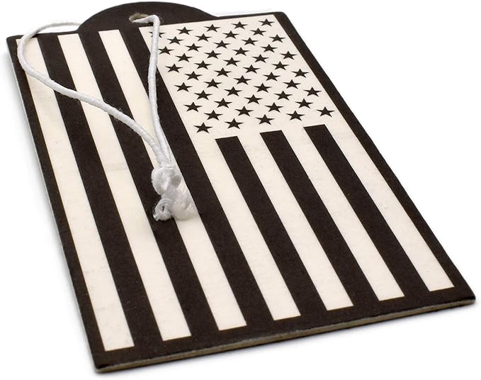 Elektroplate Inverted Black and White American Flag Automotive Air Fresheners for Vehicles | New Car Scent (12-Pack) | Made in the USA