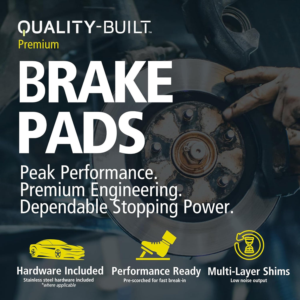 Premium Ceramic Front Brake Pads (1001-1736C) Compatible with INFINITI Q50 2023-2014, Q60 2022-2017, QX50 2017-2016, QX50 2022-2019, QX55 2023-2022, Nissan Rogue 2019-2014, Z 2023