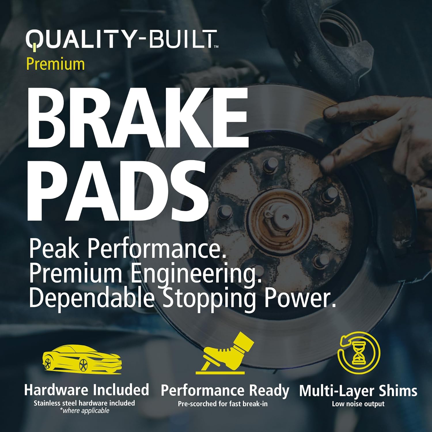 Premium Semi-Metallic Front Brake Pads (1001-0499M) Compatible with Ford Crown Victoria 1992-1994, Ford Grand Marquis 1994-1994, Ford LTD 1979-1984, Lincoln Town Car 1991-1994