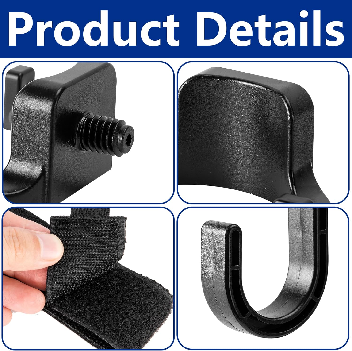 12 Pcs Storage Shed Tool Hooks with Extension Straps,ABS Shed Tool Hangers Include U-Shape and J-Shape,Storage Shed Shelves Accessories for Organizing Tool, Ladders, Bulk Items