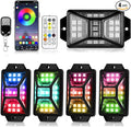4 Pods Full Angle RGB Rock Lights Compatible with 12V Trucks Jeep UTV SUV ATV Boat Golf Cart, Waterproof Multi-Color, App/Remote Control Led Rock Lights with Music Mode(Patented)