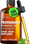 100% Pure Peppermint Essential Oil - 4 Fl Oz - Peppermint Oil for Hair, Skin, Diffuser, Aromatherapy & DIY Candle Making Scent