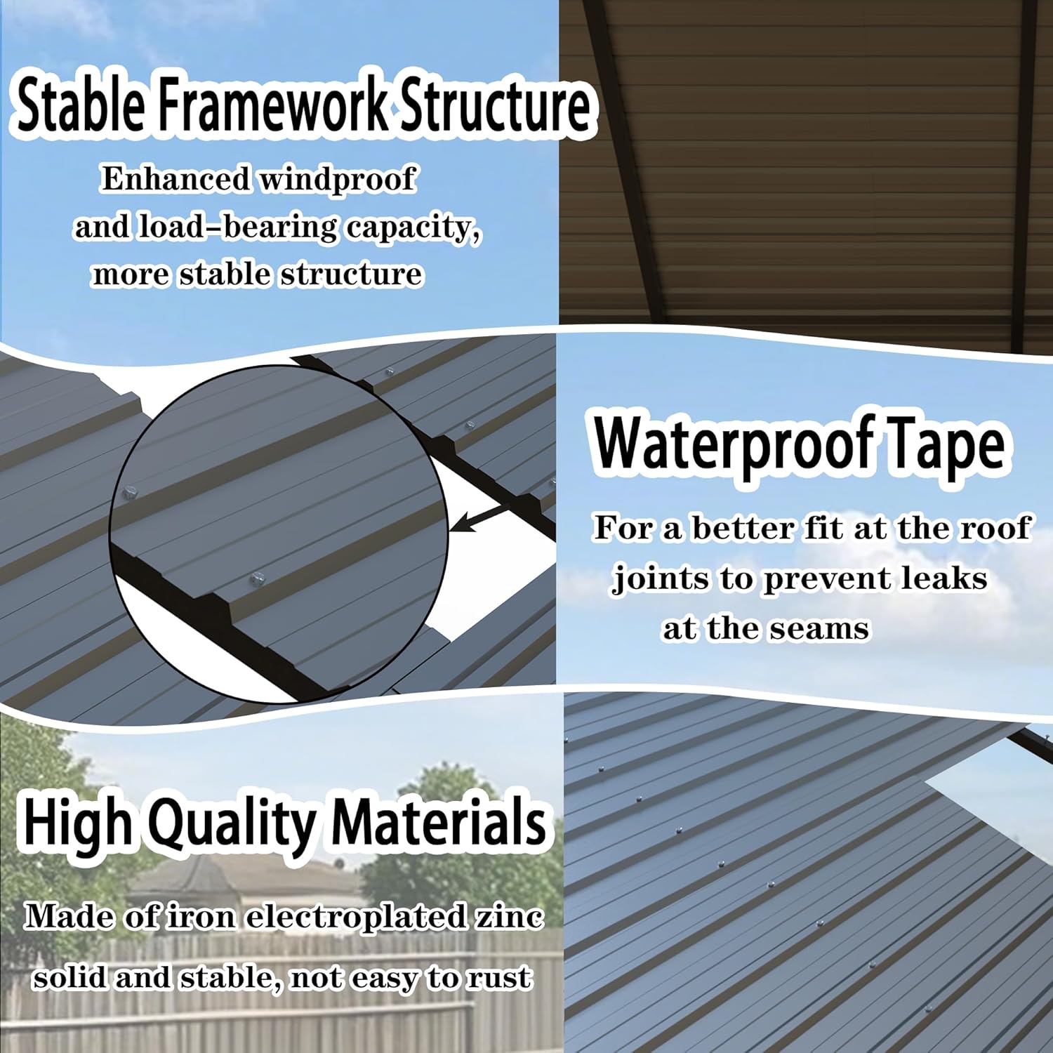 Heavy Duty Metal Carport 20x20 ft Galvanized Steel Frame RV Carport Storage All Weather Shelter Easy Assembly for 2 Car Extra Large Canopy for Dual Vehicle Boat Protection Garage Party Tent