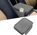 Car Center Console Cover, Napa Leather Car Armrest Cushion with Side Pockets, Memory Foam Auto Armrest Seat Box Mat, Universal Interior Armrest Protective Cover Accessories for Most Vehicle