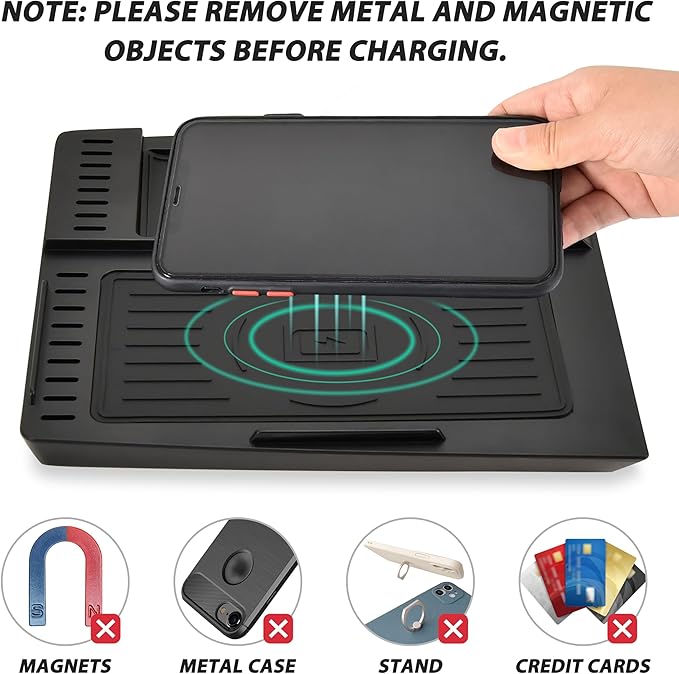 KEWISAUTO Car Wireless Charger for 2022-2025 Honda Civic, Center Console Charging Panel QC PD Fast Phone Charger Pad for Honda Civic 2022 2023 2024 2025 Accessories