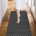 Custom Size Backed Non-Slip Area Rugs Runner, Easy Clean, Waterproof Runner Rugs for Hallway Entryway, Kitchen, Laundry, 2FT x 25FT, Gray Checkered