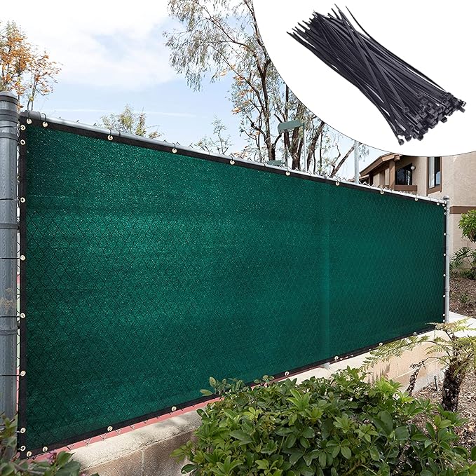 Royal Shade Custom Size 5' x 101' Green Fence Privacy Screen Windscreen Cover Netting Mesh Fabric Cloth - Cable Zip Ties Included (We Make Custom Size)