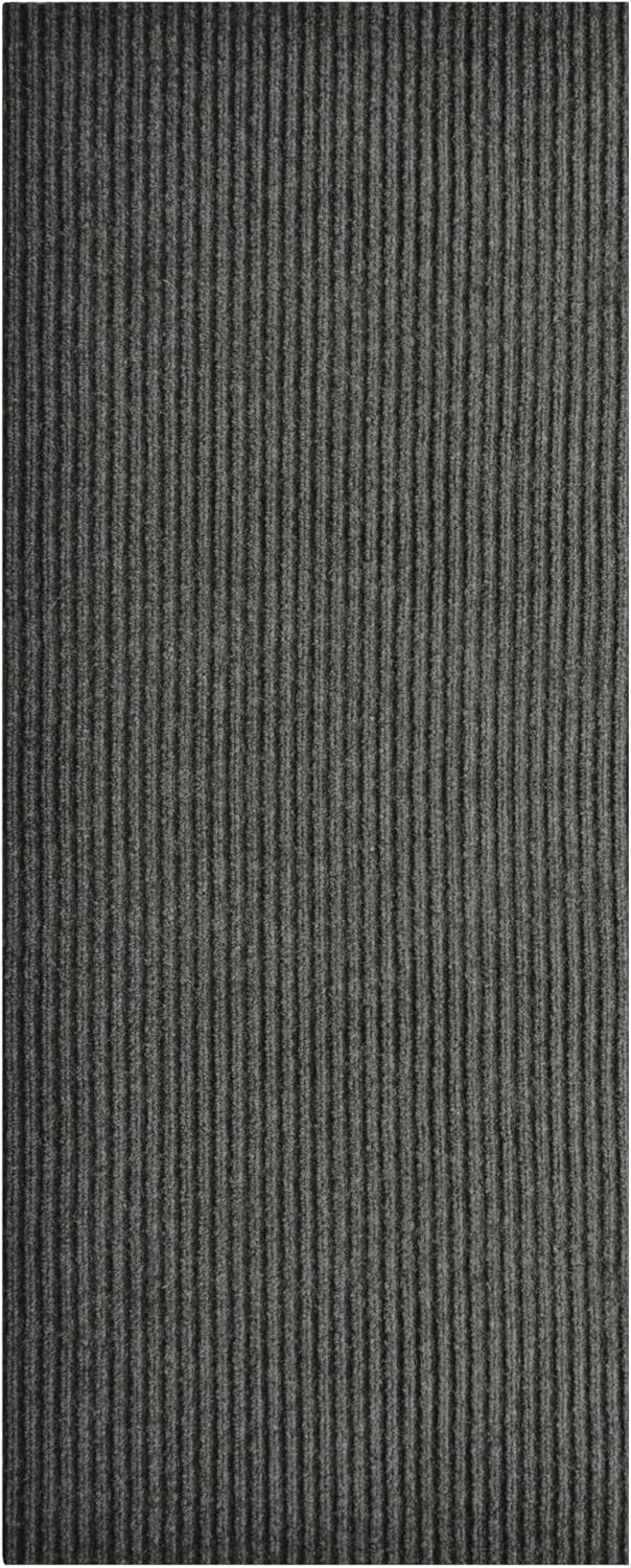iCustomRug Spartan Weather Warrior Duty Indoor/Outdoor Utility Ribbed in 3ft,4ft,6ft Widths 70 Custom Sizes with Natural Non-Slip Rubber Backing 4'X82' in Charcoal
