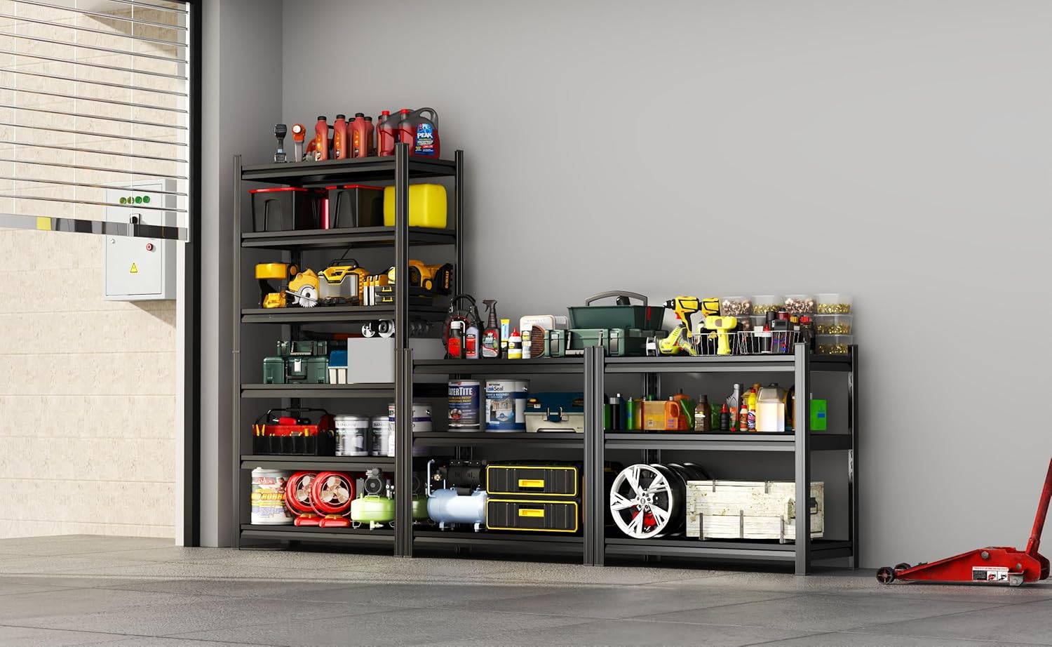 Adjustable 6-Tier Garage Shelving, Heavy Duty Steel Storage Rack, High Load Capacity, Ideal for Garage, Warehouse, or Home Organization (6-Tier 78" H x 40" W x 16" D)