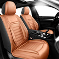 Fit HRV Premium Leather Car Seat Covers Compatible with Honda HRV 2016-2025 2026, Breathable, Wear Resistant, Airbag Compatible, All-Weather Protection & Full Coverage, 2 Front Seat Brown