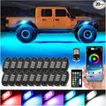 20 Pods Segmented RGB LED Rock Lights for Semi Trucks Offroad Pickup Trailer RV SUV Boat, 12V Waterproof Multicolor Neon Underglow Kit with APP/RF Control Red Brake Sync Music Vehicle Underbody Light