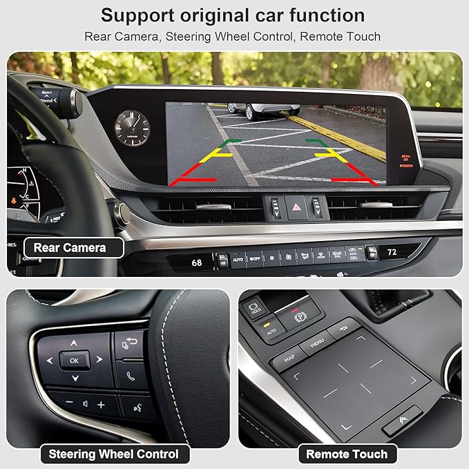 Wireless CarPlay Retrofit Kit Decoder Compatible with Lexus RX/NX/ES/LC/LS/UX 2016-2022 with Large Touchpad, Interface Box Fit for Original Car Radio Upgrade GPS Navigation Mirror Link