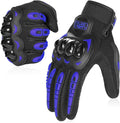 COFIT Motorcycle Gloves Breathable, Touchscreen Motorbike Gloves Anti-slip with Good Grip Hard Knuckles Protection for Men Women Motocross, BMX ATV MTB Cycling, Road Racing - Blue L