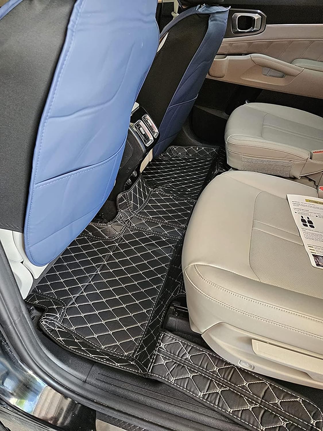 Custom Car Floor Mat Compatible with BMW Mercedes-Benz Toyota Cadillac Lexus Honda Infiniti Nissan Hyundai Kia Audi All Models Cars Sedans SUVs Automotive Mats (Brown Stripe)