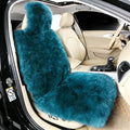 Fluffy Genuine Sheepskin Car Seat Cover-Fuzzy Real Fur Auto Cushion-Universal Fit Soft Long Wool Pad for Front Driver Accessories Protecter Truck, SUV, Van (Peacock Blue, 1 Pcs Front Seat Cover)