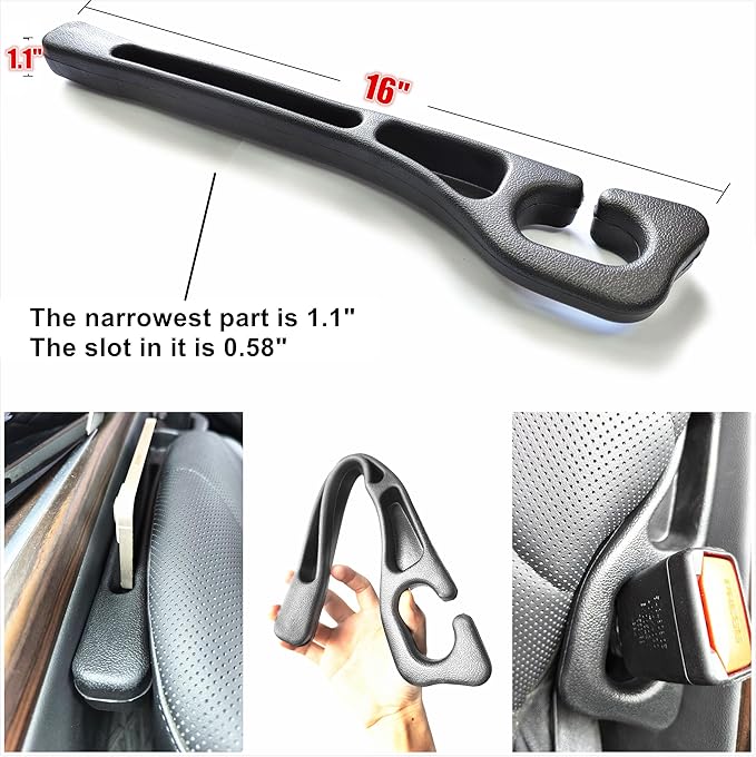2 Pack No Drop Car Seat Gap Filler Guard, Stopper/Catcher to Fill The Gap Between Seat and Console Black Car Crevice Inbetween Blocker Plug Space Pad YMT-A03