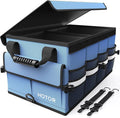 HOTOR Car Trunk Organizer - Foldable Trunk Organizer for SUV, Car Storage with Reflective Strips & Securing Cover, Large Capacity Car Accessories for Truck, Van & Sedan, Blue, 22.1" x 12.6" x 11.0"