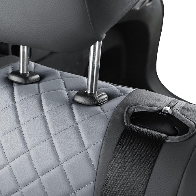 GIANT PANDA Customized Full Set Car Seat Covers Fit for Toyota Rav4 2019 2020 2021 2022 2023 2024 2025 Rav 4 XLE,LE,XLE Premium,Limited(Non-Hybrid & Adventure,TRD-Off),Front & Rear/Back (Black+Gray)