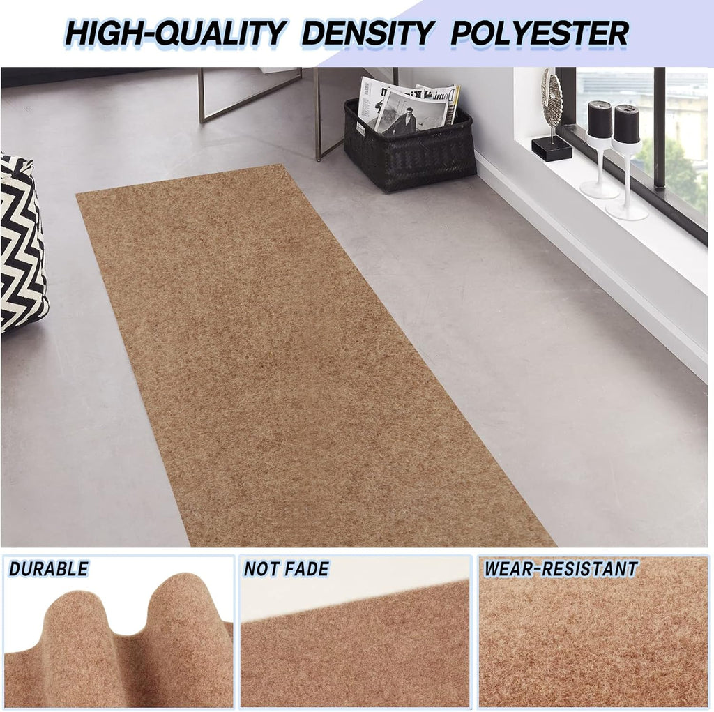 Custom Size Backed Non-Slip Area Rugs Runner, Easy Clean, Waterproof Runner Rugs for Hallway Entryway, Kitchen, Laundry, 4FT x 28FT, Beige