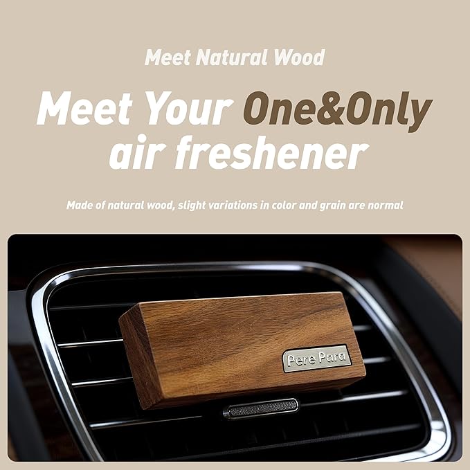 4 Packs Citrus Scented Natural Wood Vent Clips,【Brighten Cabin Mood】 Odor Refresh Car Scents Air Freshener Refills, Long Lasting Fragrance Diffuser, SUV Essentials Gift for Women