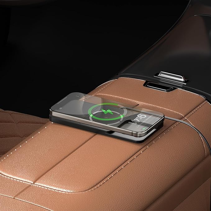 Wireless Charger Car Magnetic Charging pad Fast Wireless Phone Charger Cell Phone Cordless Charging mat Compatible with iPhone 16/15/14/13/12, Airpods Earbuds(C11MAG)