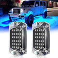 2 Pods RGB Rock Lights Replacement Damaged Pod for Full Angle RGB LED Rock Lights 12v Underglow Light Multicolor Waterproof Neon for Jeep Trucks ATV UTV Golf Cart Offroad Pickup RZR SXS