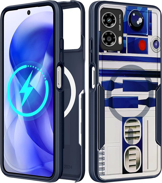 for Moto G Power 5G 2024 Case - Compatible with MagSafe Women Girls Boys Cute Magnetic Phone Cover Cool Blue Unique Heavy Duty Shockproof Design for Motorola Moto G Power 5G 2024 Cases