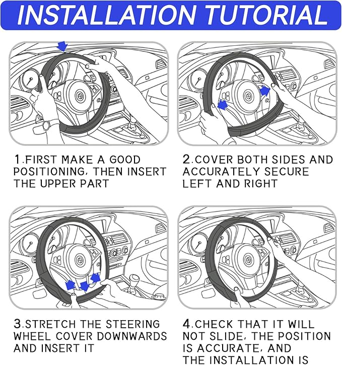Car Steering Wheel Cover, Silicone Non-Slip Steering Wheel Protector, 13/14/15/16 inch Ultra Thin Steering Wheel Protective Covers for Women Men, Universal Vehicle Accessories (Pink)