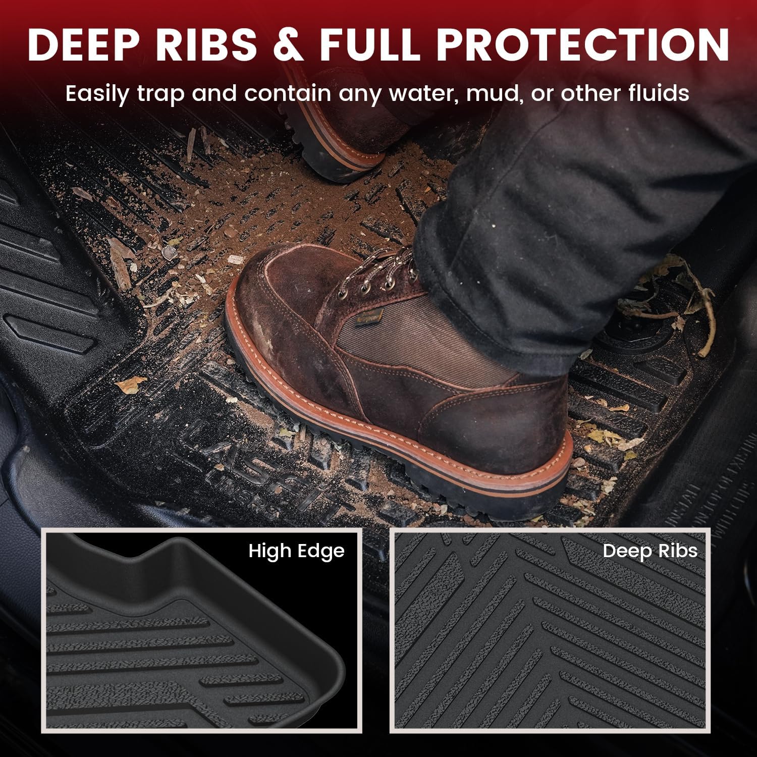 LASFIT Floor Mats & Cargo Mats for Volkswagen Jetta & Jetta GLI 2025 2024 2023 2022 2021 2020 2019, All Weather TPE Custom Fit Floor Liners for VW Jetta 1st & 2nd Row Car Mats & Trunk Mats, Black
