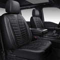 CAR PASS 3D Air Mesh Seat Covers for Car, Leather Car Seat Cover Front Seats, Breathable Foam Premium Leather Mesh Front Seat Covers Universal Fit for Cars Sedans Trucks Vans SUVs, All Black