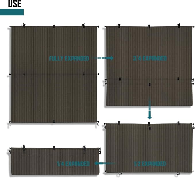 Bynbbur 4'W x 9'H Outdoor Patio Shades Foldable Roller Blinds, 220 GSM Sun Shade Roll Up Porch Screens Exterior Shade Cloth for Deck Pergola Backyard, Brown