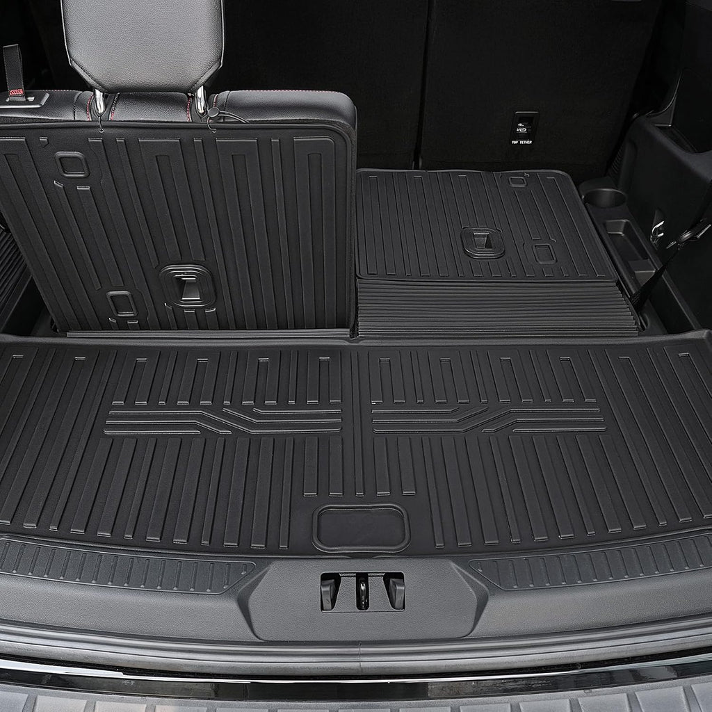 Floor Mats for 2020-2024 2025 Ford Explorer (7-seat), All Weather TPE Floor Mat Cargo Liner with Backrest Mat for Explorer ST/XLT Accessories