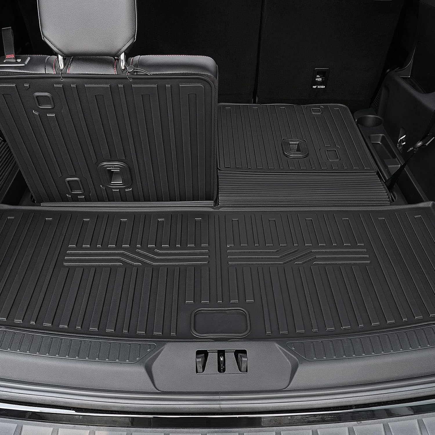 Floor Mats for 2020-2024 2025 Ford Explorer (7-seat), All Weather TPE Floor Mat Cargo Liner with Backrest Mat for Explorer ST/XLT Accessories
