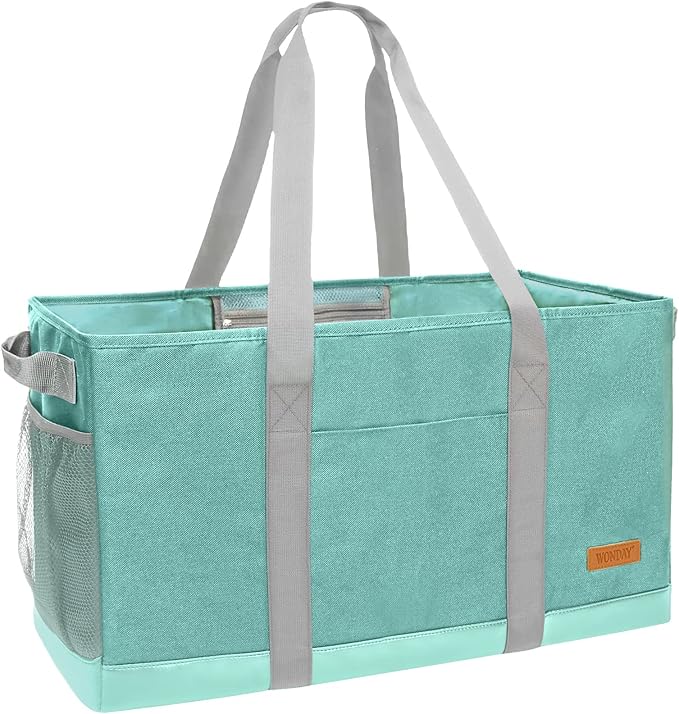 WONDAY Extra Large Utility Tote Bag - Standing Reusable Grocery Bag with Handle