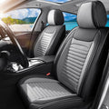 Car Seat Covers Full Set Fit for Toyota Avalon 2001-2022, Premium Faux Leather Car Seat Protector,Breathable Anti-Slip Full Wrapping Edge Seat Covers(Black&Gray,Full Set)
