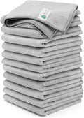 Microfiber Cleaning Cloths-12 Pack,Microfiber Towels for Cars & Kitchen,Highly Absorbent Cleaning Towel,Lint Free Streak Free Rags for House,Window,Grey(12.2"x12.2")
