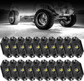 Hovano LED Rock Lights White 20Pods 6000K Waterproof LED Neon Underglow Light for Truck Car ATV UTV SUV Off Road Boat High Power Under Body Glow Trail Rig Lamp