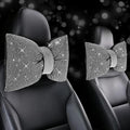 4 PCS Bling Car Pillows,Rhinestones Bowknot Car Headrest Pillow,Car Neck Pillow for Driver Relax Necksupport,Sleeping Travel Support Neck Pillow,Shiny Diamond Interior Accessories for Women,White