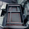 JKCOVER Center Console Organizer Tray Compatible with 2019-2025 Chevy Silverado 1500/GMC Sierra 1500 and 2020-2025 Silverado/Sierra 2500/3500 HD - Full Console w/Bucket Seats ONLY (Red trim)
